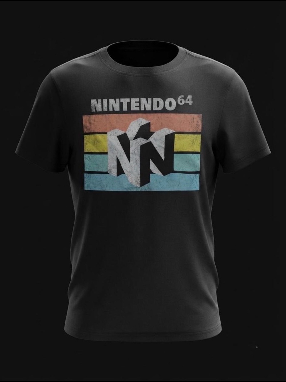 Retro Nintendo 64 Logo Graphic Print T-Shirt Women's Fit Size Small Black